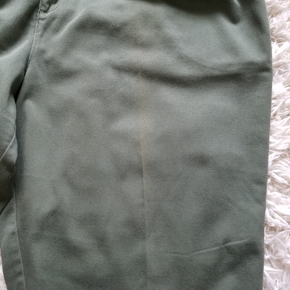 Vintage olive green pleaded front trouser pants - Picture 5 of 12